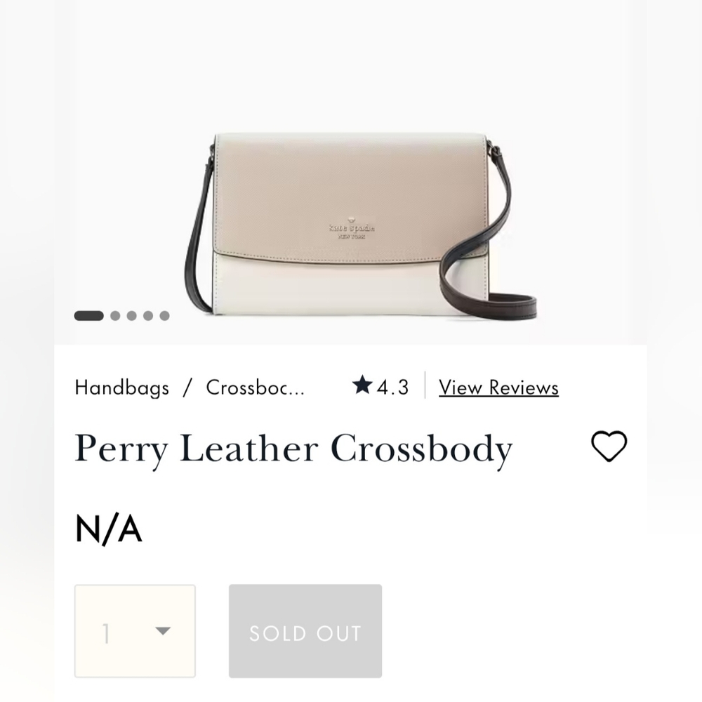 Kate Spade Perry Leather Crossbody - Beige/Cream/Tan/Black